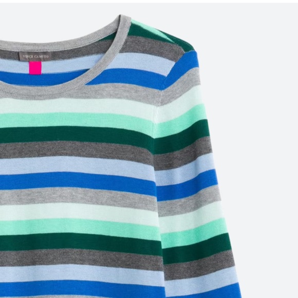 Vince Camuto Ballie Horizontal Striped Crew Neck Sweater NWT Sz XL - Picture 2 of 6
